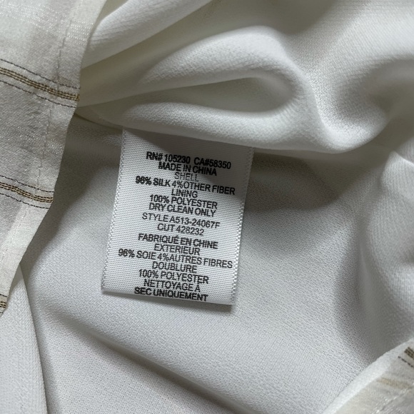 Joie white gold stripe silk sleeveless blouse - Picture 3 of 5